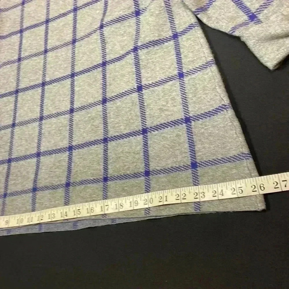 Cynthia Rowley woman’s 1X sweater tunic windowpane gray plaid with cuffed sleeve - Picture 9 of 9